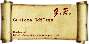 Gubicza Rózsa névjegykártya